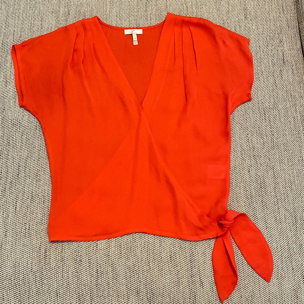 Joie red silk top XS